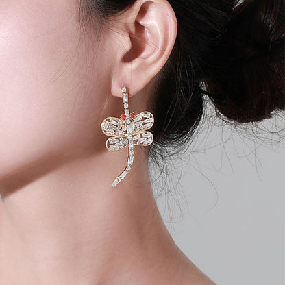 Retro Medieval Dragonfly Personalized Exaggerated Earrings