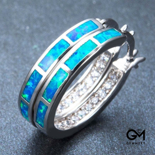 Creative Round Color Opal Earrings