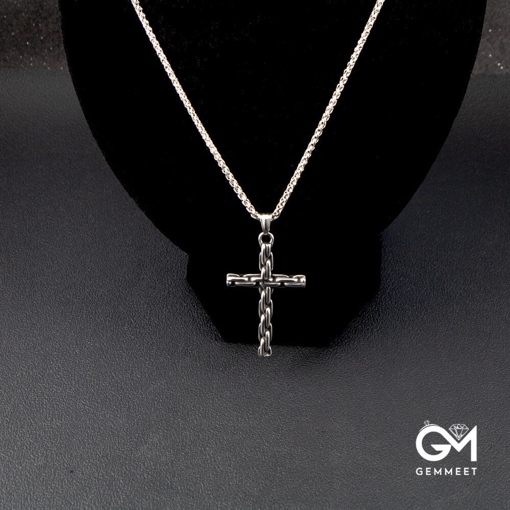 Hip Hop Chain Cross Stainless Steel Necklace