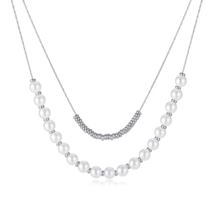 Titanium Steel Pearl Temperament Necklace