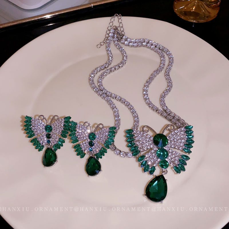 Butterfly Double Long Drop Necklace