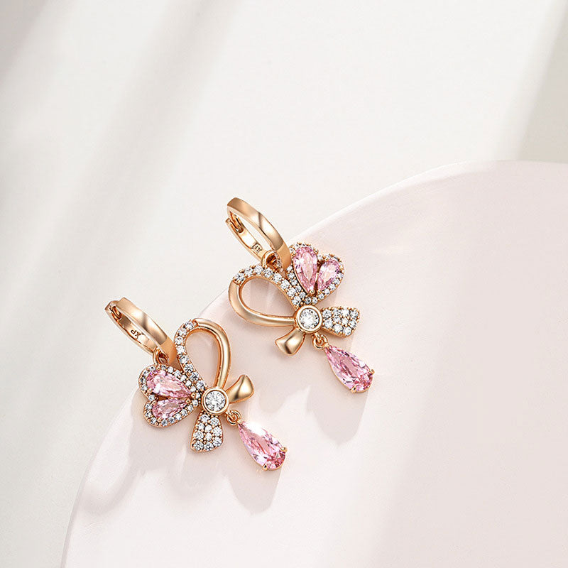 Light Luxury Sweet Bow Love Earrings for Women