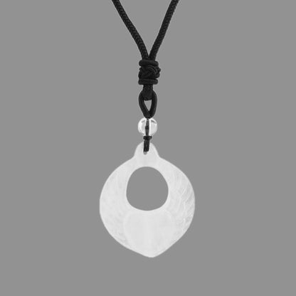 Carved Stone Feather Necklace