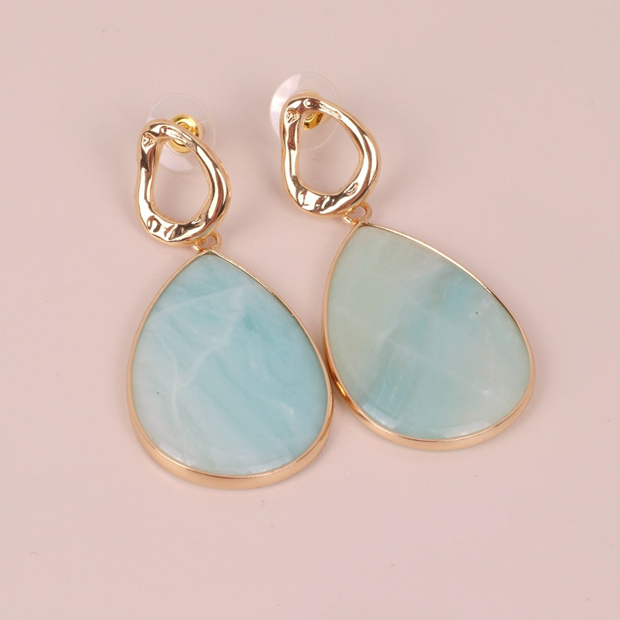 Geometric Tianhe Stone Drop Earrings