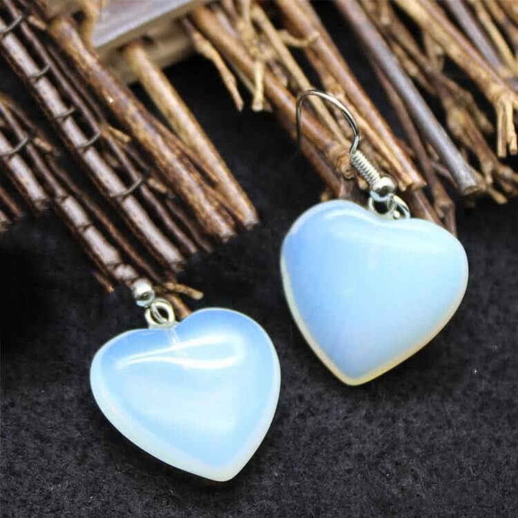 Crystal Heart Healing Earrings