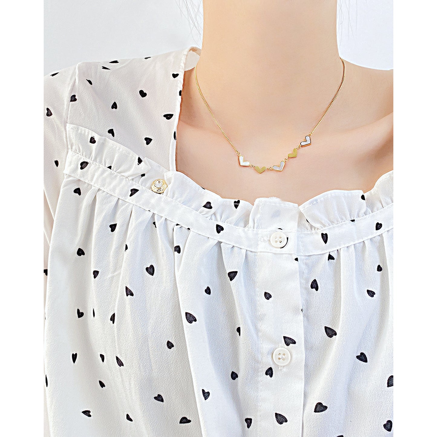 Titanium Steel Female Shell Heart Necklace