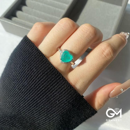 Heart Shape Paraiba Tourmaline Exquisite Ring