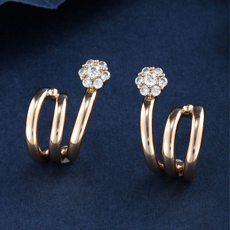 Three-claw Curved Line High-end Earrings