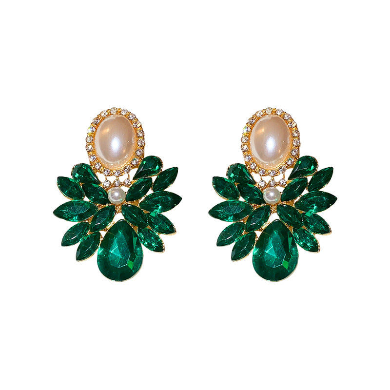 Zircon Pearl Retro Drop Earrings