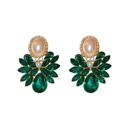 Zircon Pearl Retro Drop Earrings