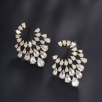 Super Sparkly Inlaid Zircon Drop Earrings