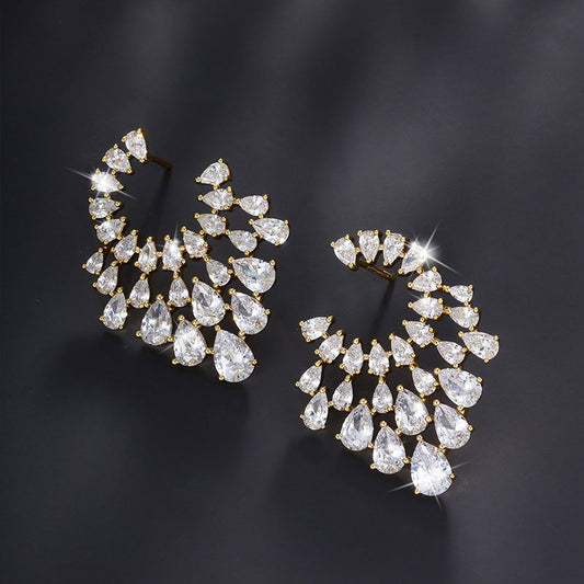 Super Sparkly Inlaid Zircon Drop Earrings