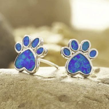 Opal Infinity Love Paw Necklace & Earrings