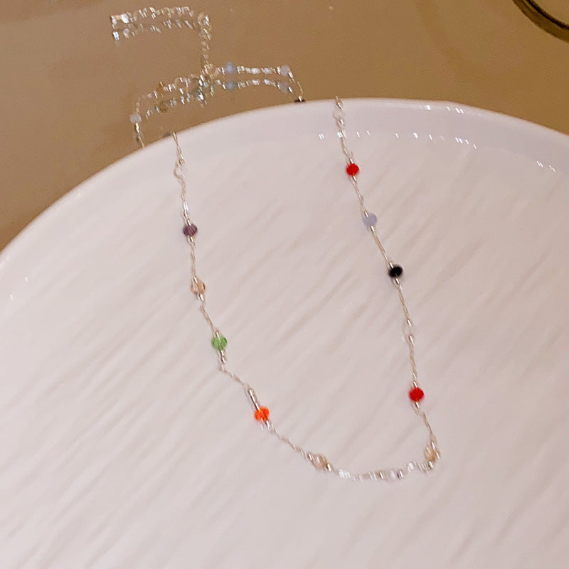 Colorful Broken Silver Geometric Necklace