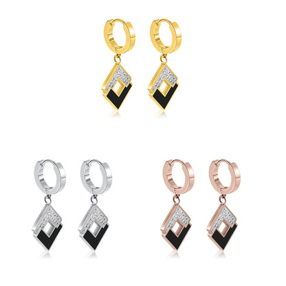 High Fashion Stainless Steel Square Simple Earrings