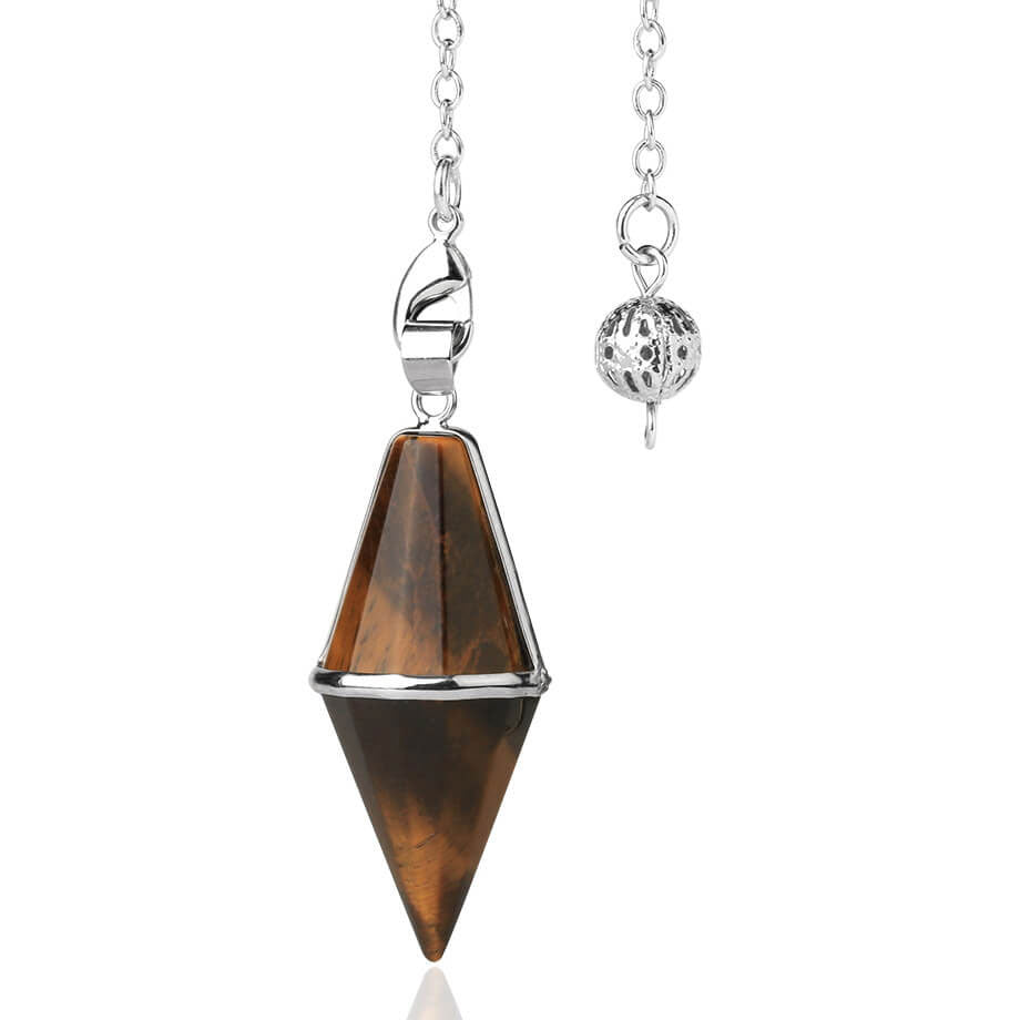 Stone Cut Crystal Cone Pendant