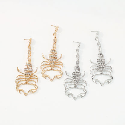 Halloween Scorpion Full Stones Drop Earrings