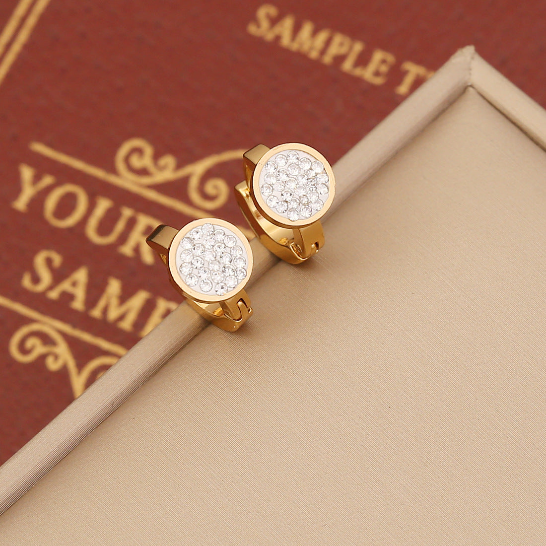 Stainless Steel Full of Zircon Drop Earrings