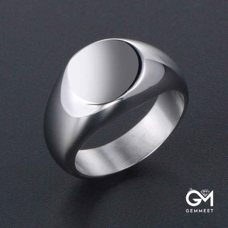 Round Flat Smooth Titanium Steel Ring
