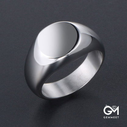 Round Flat Smooth Titanium Steel Ring