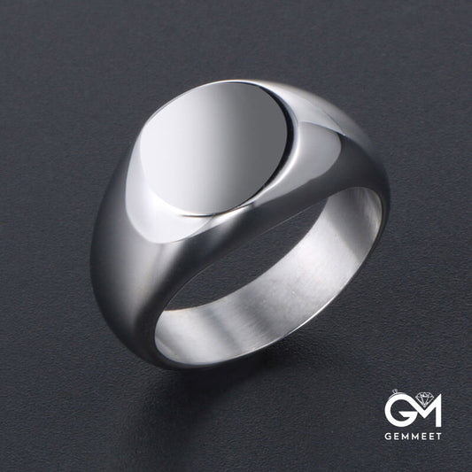 Round Flat Smooth Titanium Steel Ring