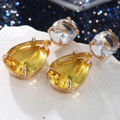 Drop-shaped Zircon Light Luxury Niche Earrings