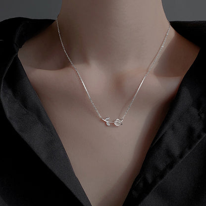 S925 Sterling Silver Tulip Light Luxury Temperament High Sense Necklace