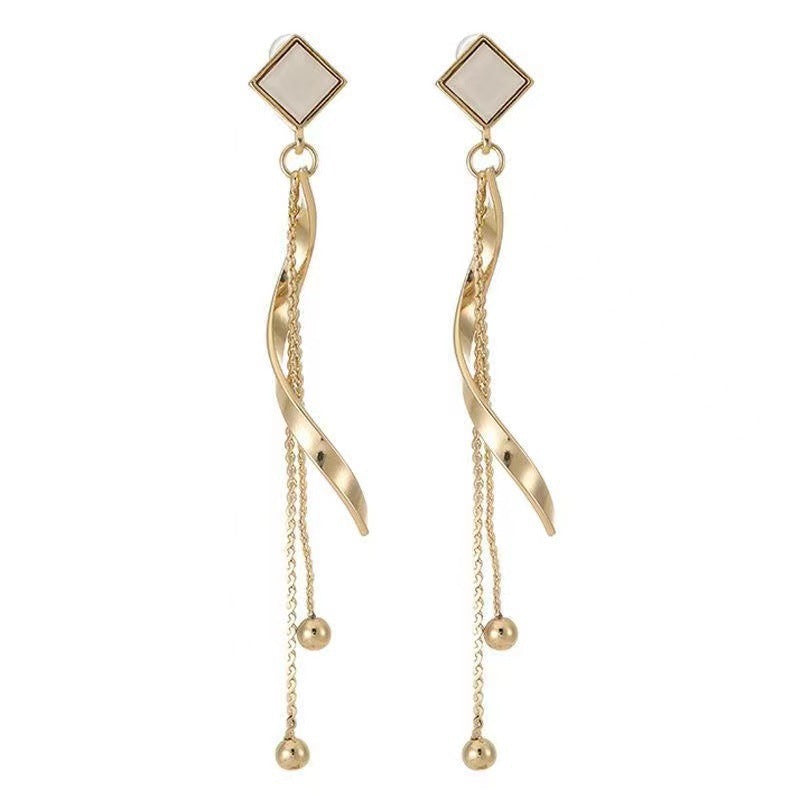 Design Sense Geometric Fringe Alloy Stud Earrings