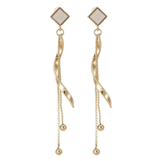 Design Sense Geometric Fringe Alloy Stud Earrings