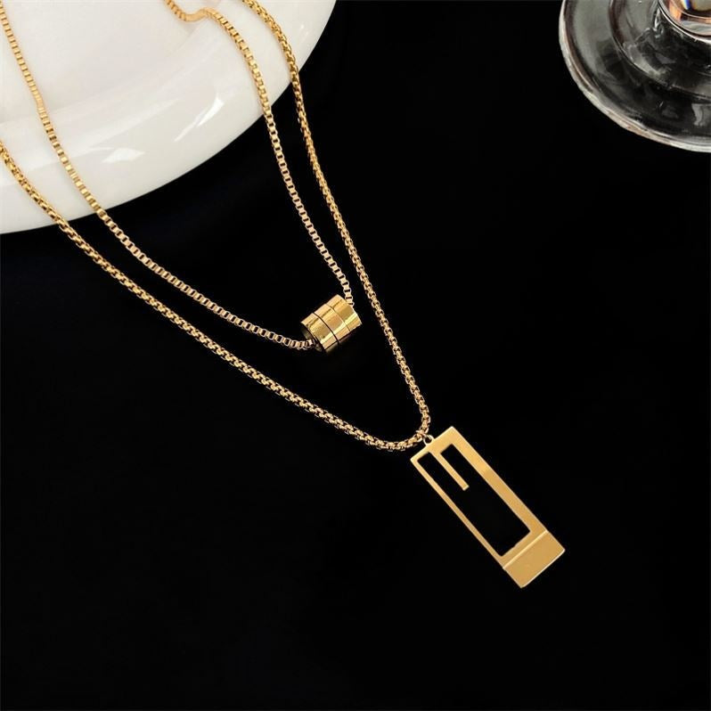 High-grade Double Layer Fashion Titanium Steel New Necklace