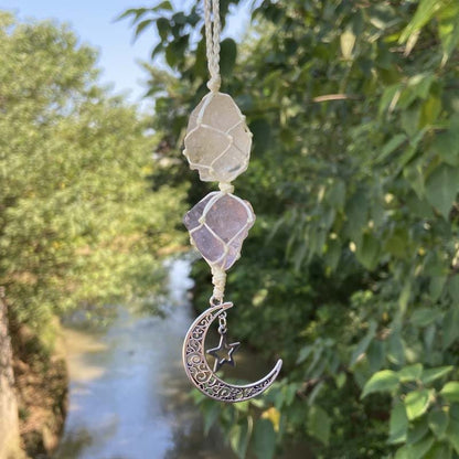 Crystal Stone Moon&Star Symbol Wind Chime