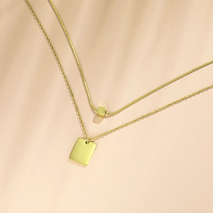 Hip Hop Geometric Double Layer Necklace