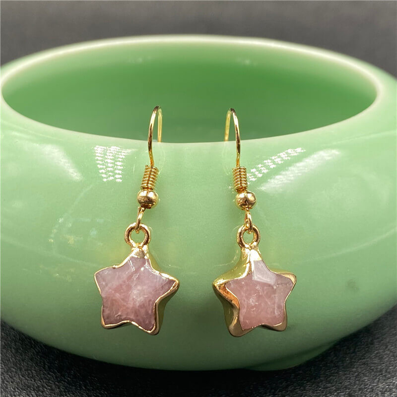 Olivenorma Natural Crystal Stone Earrings