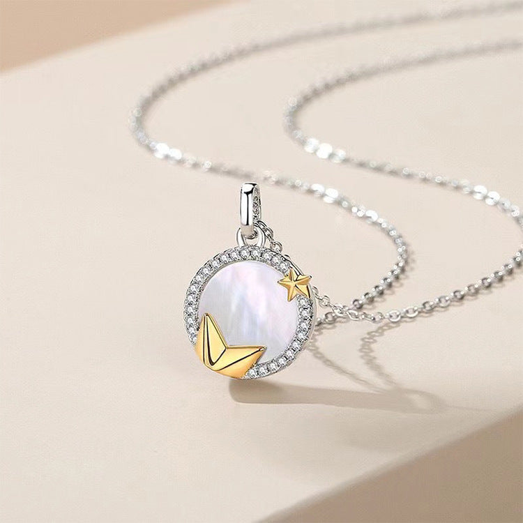 Reaching For The Stars And The Moon Couple Necklace