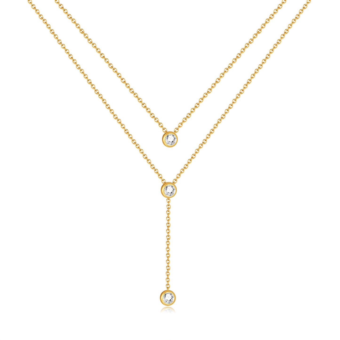 White Zircon Titanium Steel Necklace