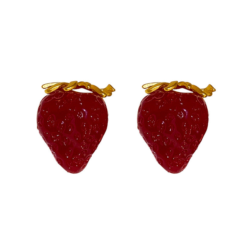 Silver Needle Medieval Strawberry Earrings