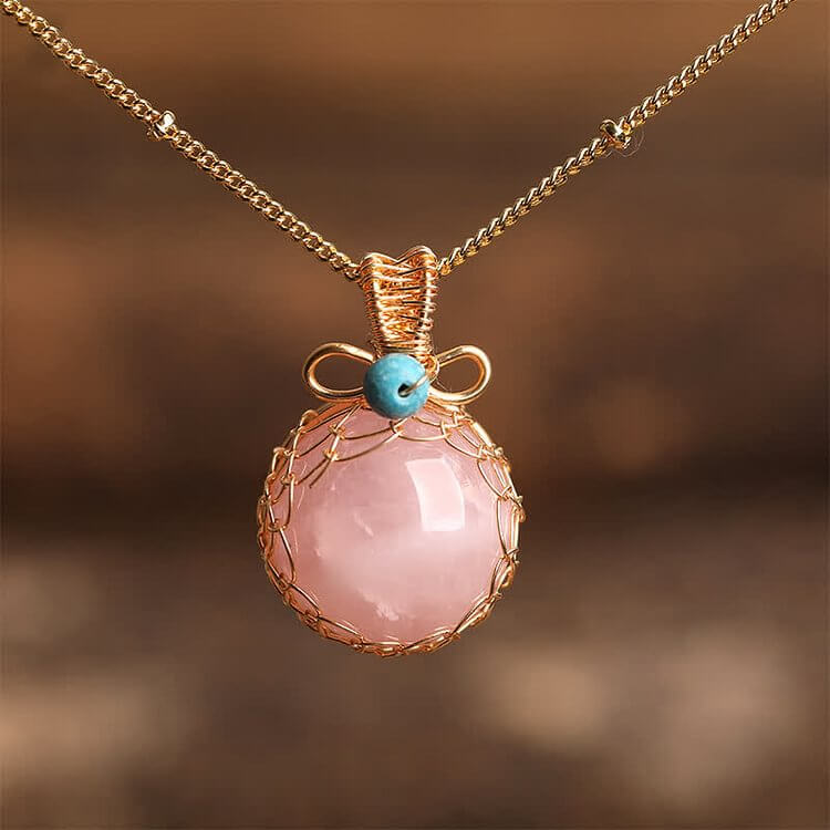 Delicate Natural Crystal Sphere Necklace