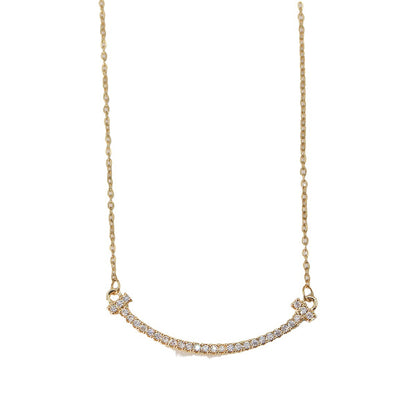 Titanium Steel Curved Smile New All-match Necklace