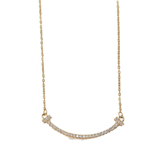 Titanium Steel Curved Smile New All-match Necklace