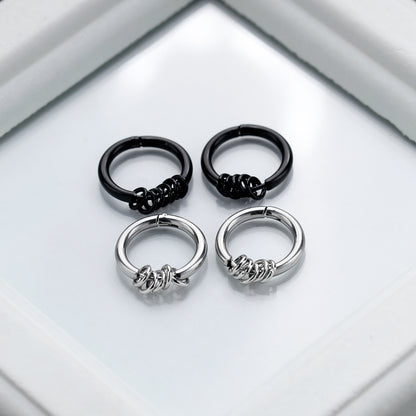 Stainless Steel Ferrule Hoop Earrings