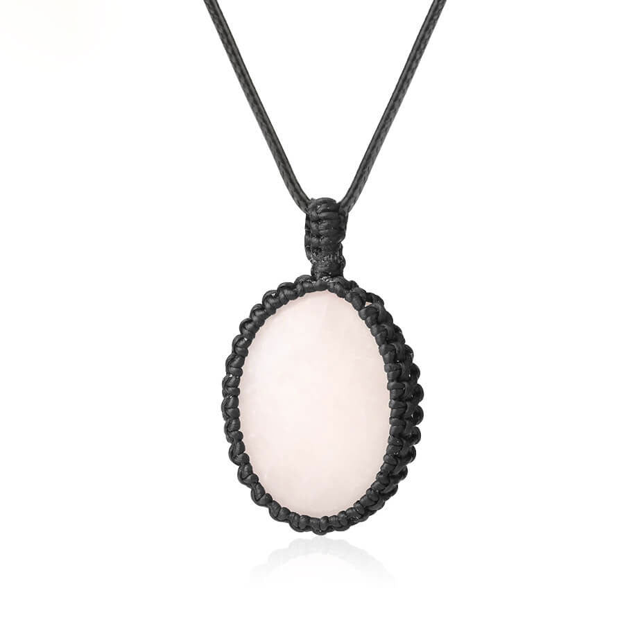 Oval Crystal Woven Necklace