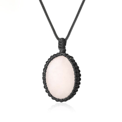 Oval Crystal Woven Necklace