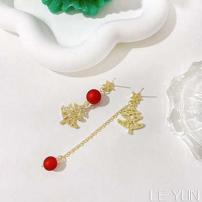 Christmas Earrings Niche Green Christmas Tree Stud Earrings