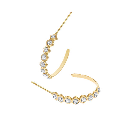 Gold-plated Stainless Steel Zircon Earrings