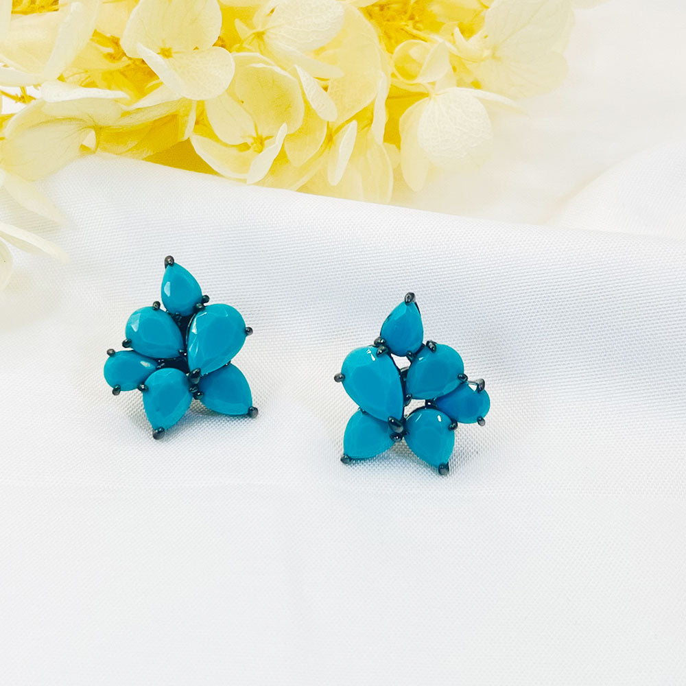 Irregular Drop-Shaped Turquoise Color Earrings