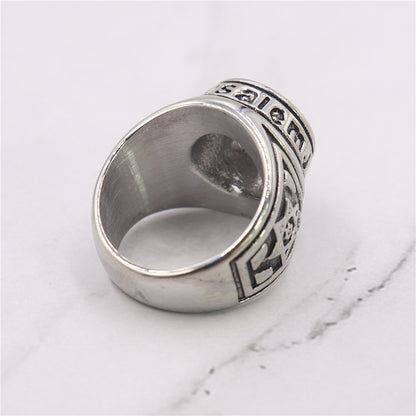 Hexagon Star Plated Diamond Diamond Titanium Steel Ring