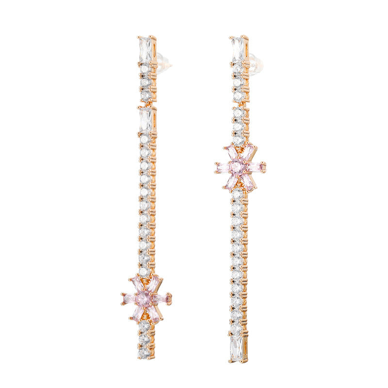 Micropaved Zirconia Temperament Stud Earrings