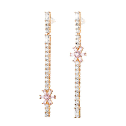 Micropaved Zirconia Temperament Stud Earrings