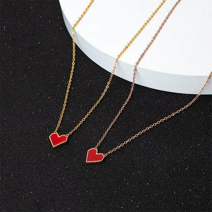 French Vintage Senior Sense with Love Titanium Steel Collar Bone Necklace