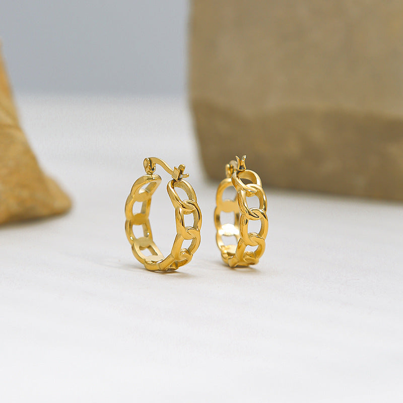 Mesh Simple Stainless Steel Earrings